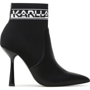 Polokozačky KARL LAGERFELD KL31353 Black Knit Textile