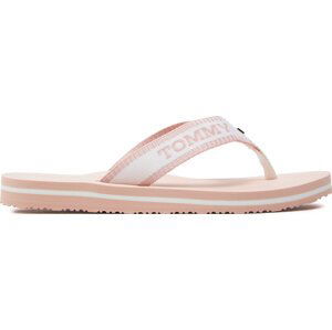 Žabky Tommy Hilfiger Hilfiger Webbing Pool Slide FW0FW07859 Ecru/Whimsy Pink 0LA