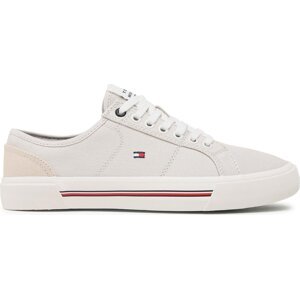 Tenisky Tommy Hilfiger Core Corporate Vulc Canvas FM0FM04560 Stone AEP