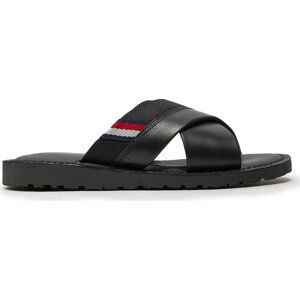 Nazouváky Tommy Hilfiger Core Hilfiger Lth Criss C Sandal FM0FM05010 Černá