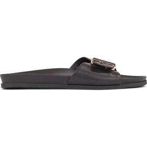 Nazouváky Tommy Hilfiger Th Hardware Leather Flat Sandal FW0FW07940 Black BDS