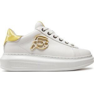 Sneakersy KARL LAGERFELD KL62578 White Lthr w/Yellow 01E