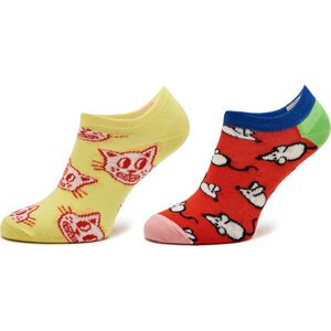 Sada 2 párů dětských nízkých ponožek Happy Socks KCMO02-2200 Barevná