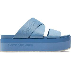 Nazouváky Calvin Klein Jeans Flatform Sandal Webbing In Mr YW0YW01361 Dusk Blue/Mediterranean Blue 0G0