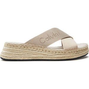 Espadrilky Calvin Klein Jeans Sporty Wedge Rope Sandal Mr YW0YW01364 Béžová