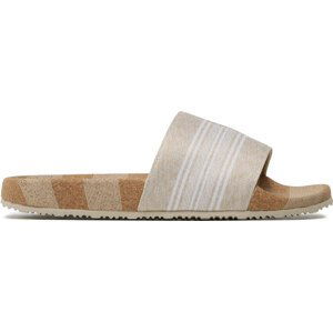 Nazouváky Tommy Jeans Th Woven Slide FW0FW07259 Béžová