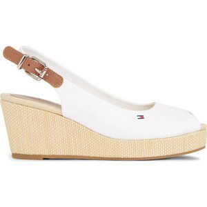 Espadrilky Tommy Hilfiger Iconic Elba Sling Back Wedge FW0FW04788 Ecru YBL