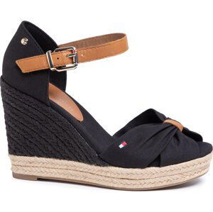 Espadrilky Tommy Hilfiger Basic Opened Toe High Wedge FW0FW04784 Black BDS