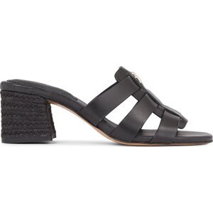 Nazouváky Tommy Hilfiger Block Mid Heel Leather Sandal FW0FW08049 Black BDS