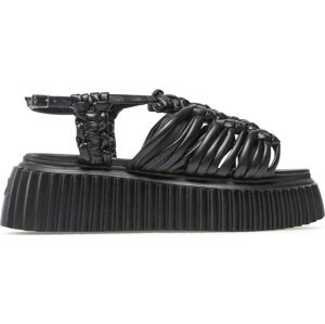 Sandály AGL Alice Flatform D642072PQKE1581013 Nero