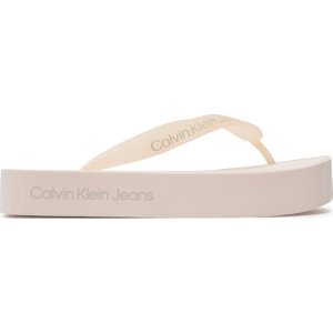 Žabky Calvin Klein Jeans Beach Sandal Flatform Logo YW0YW01092 Peach Blush/Oyster Mushroom TLL