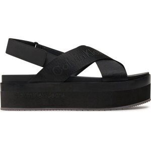 Sandály Calvin Klein Jeans Flatform Sandal Sling In Mr YW0YW01362 Triple Black 0GT