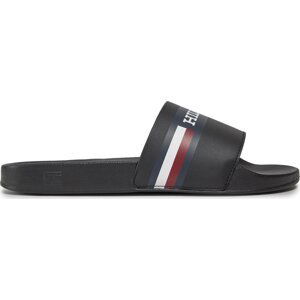 Nazouváky Tommy Hilfiger Corporate Hilfiger Pool Slide FM0FM04911 Černá