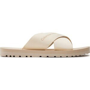 Nazouváky Calvin Klein Jeans Cross Sandal Slipon Rp In Btw YM0YM00942 Creamy White/Eggshell 0GI