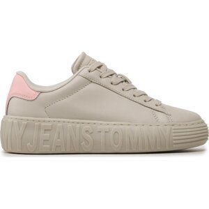 Sneakersy Tommy Jeans T-Jw New Cupsole Leather Lc EN0EN02212 Bleached Stone AEV