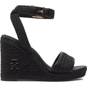 Espadrilky Tommy Hilfiger Th Rope High Wedge Sandal FW0FW07926 Black BDS