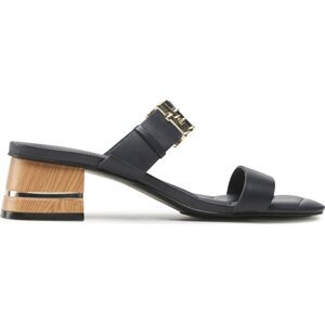 Nazouváky Tommy Hilfiger Hardware Block Mid Heel FW0FW07017 Tmavomodrá