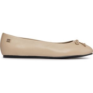 Baleríny Tommy Hilfiger Essential Leather Ballerina FW0FW07768 Béžová