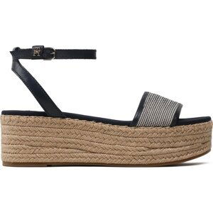 Espadrilky Tommy Hilfiger Th Woven Platform Sandal FW0FW07345 Tmavomodrá