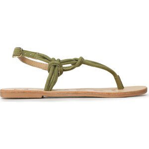 Sandály Manebi Suede Leather Sandals V 2.0 Y0 Kaki Green Knot Thongs