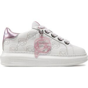 Sneakersy KARL LAGERFELD KL62522 White Lthr W/Lilac