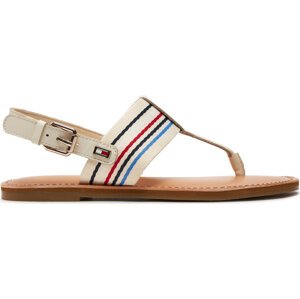 Sandály Tommy Hilfiger Flat Sandal Stripes FW0FW07924 Béžová