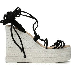 Espadrilky Manebi Lace-Up Wedge Espadrilles L 8.6 WA Black