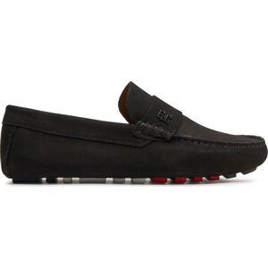 Mokasíny Tommy Hilfiger Th Classic Nubuck Driver FM0FM05001 Black BDS