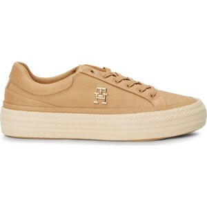 Tenisky Tommy Hilfiger Vulc Sneaker Linnen FW0FW07673 Classic Khaki RBL