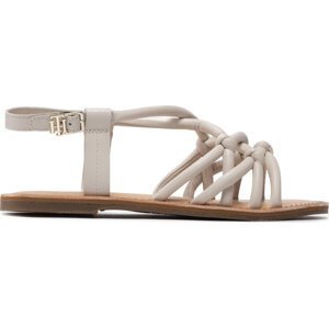 Sandály Tommy Hilfiger Flap Strappy Sandal FW0FW06668 Feather White AF4