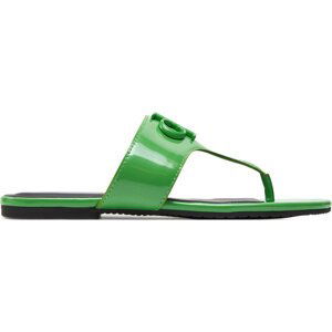 Žabky Calvin Klein Jeans Flat Sandal Slide Toepost Mg Met YW0YW01342 Zelená