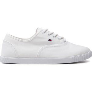 Tenisky Tommy Hilfiger Canvas Lace Up Sneaker FW0FW07805 White YBS