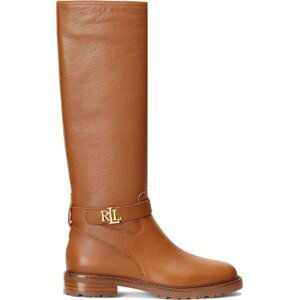 Kozačky ve vojenském stylu Lauren Ralph Lauren 802915444002 Deep Saddle Tan