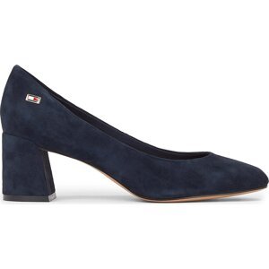 Polobotky Tommy Hilfiger Th Suede Mid Heel Block Pump FW0FW07717 Space Blue DW6