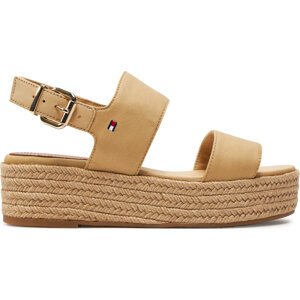 Espadrilky Tommy Hilfiger Mid Wedge Sandal FW0FW07885 Harvest Wheat ACR