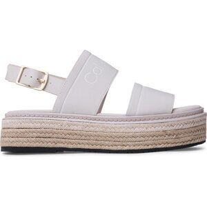 Espadrilky Calvin Klein Flatform Wedge HW0HW01497 Écru