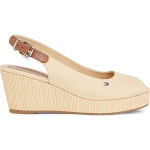 Espadrilky Tommy Hilfiger Iconic Elba Sling Back Wedge FW0FW04788 Harvest Wheat ACR