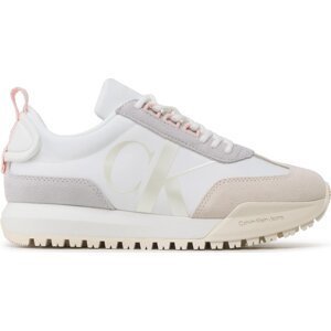 Sneakersy Calvin Klein Jeans Toothy Runner Laceup Mix Pearl YW0YW01100 White/Pearlized Cream White YBR