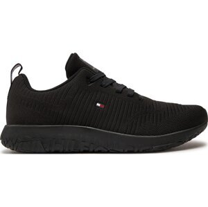 Sneakersy Tommy Hilfiger Corporate Knit Rib Runner FM0FM02838 Black BDS