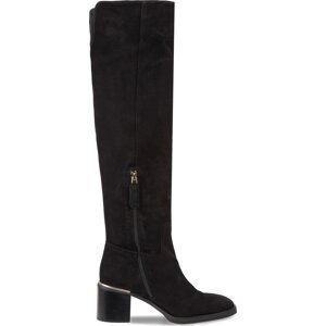 Mušketýrky Tommy Hilfiger Feminine Suede Overknee Boot FW0FW07667 Black BDS