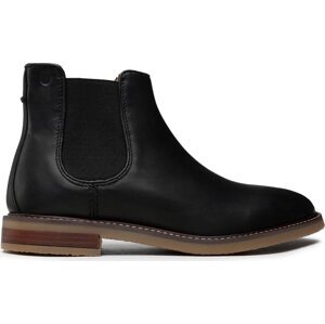 Kotníková obuv s elastickým prvkem Clarks Jaxen Chelsea 261627297 Black Leather