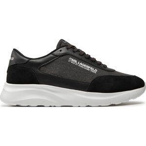 Sneakersy KARL LAGERFELD KL53619 Black Suede/Textile 700