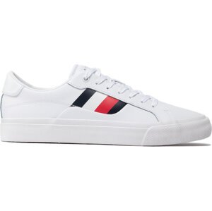 Tenisky Tommy Hilfiger Core Stripes Vulc Leather FM0FM04140 Bílá