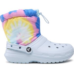 Sněhule Crocs Classic Lined Neo Puff Tie Dye 207328 Světle modrá