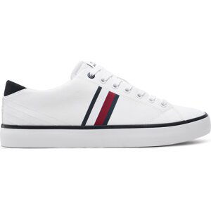 Tenisky Tommy Hilfiger Th Hi Vulc Low Stripes Mesh FM0FM04946 White YBS