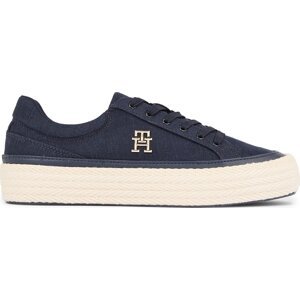 Tenisky Tommy Hilfiger Vulc Sneaker Linnen FW0FW07673 Tmavomodrá