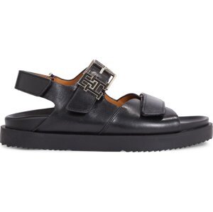 Sandály Tommy Hilfiger Th Hardware Lthr Sporty Sandal FW0FW07736 Černá