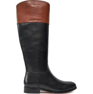 Kozačky ve vojenském stylu Lauren Ralph Lauren 802915418004 Black/Deep Saddle Tan