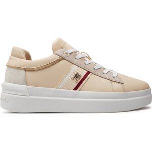 Sneakersy Tommy Hilfiger Corp Webbing Court Sneaker FW0FW07387 Béžová