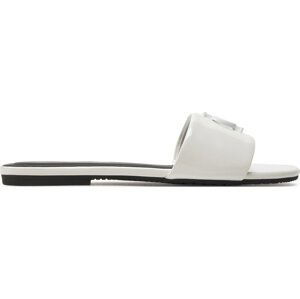 Nazouváky Calvin Klein Jeans Flat Sandal Slide Mg Met YW0YW01348 Bílá